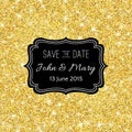 Perfect wedding template with golden confetti theme