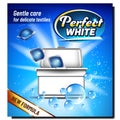 Perfect White Wash Powder Advertise Banner Vector