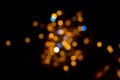 Perfect yellow and blue bokeh for a festive background. De-focused Abstract Light Circles Royalty Free Stock Photo