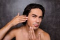 Perfection is a hard work even for men. Pampering, aging, acne, Royalty Free Stock Photo