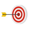 Perfection target icon, flat style