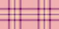 Perfection vector fabric textile, velvet pattern texture background. Britain seamless tartan check plaid in light and pink colors