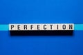 Perfection word concept on cubes Royalty Free Stock Photo