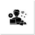 Perfectionist procrastinator glyph icon