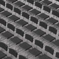 Neatly Aligned Black Leather and Steel Chairs on a Conference Carpet Floor Royalty Free Stock Photo