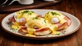 Perfectly arranged plate eggs Benedict Royalty Free Stock Photo