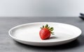 Perfectly Arranged Single Food on a Plain White Plate. Generative AI