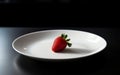 Perfectly Arranged Single Food on a Plain White Plate. Generative AI