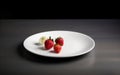 Perfectly Arranged Single Food on a Plain White Plate. Generative AI