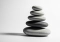 Zen Stone Stack for Balance and Harmony on White Background Royalty Free Stock Photo