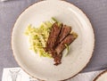 Perfectly cooked sliced wagyu steak Royalty Free Stock Photo