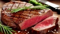 The Perfectly Cooked Steak: Key Components for a Beautiful and Mouthwatering Dish, Generative AI, illustration Royalty Free Stock Photo