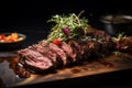 Perfectly Cooked Wagyu Steak, Exquisite Marbling and Juiciness Captured in a Gastronomic Symphony of Flavor. Ai generated