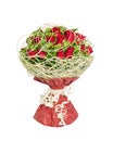 Perfectly decorated bouquet of red roses
