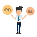 Money or time. Promotional, business targeting vector graphic picture.