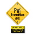 Radioactive periodic elements Promethium , corporative business concep artwork