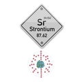 Strontium periodic elements. Business artwork vector graphics