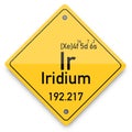 Iridium periodic elements. Business artwork vector graphics