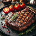 a perfectly grilled juicy steak with grill marks HD cooked food image