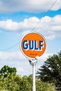 Antique Gulf Oil sign in Waco Texas