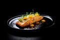 Perfectly Prepared Sous Vide Salmon With Citrus Glaze Culinary Masterpiece. Generative AI