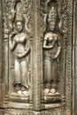 Devata Carvings, Ta Prohm temple, Angkor Wat, Cambodia Royalty Free Stock Photo