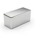 Rectangular Metallic Silver Block with Rounded Edges on White Background rectangle Royalty Free Stock Photo