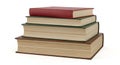 Four hardcover books stacked neatly on a white background, symbolizing knowledge and education Royalty Free Stock Photo