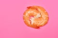 Perfectly retouched shrimp isolated on pink