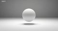 Simple White Sphere Levitating Against a Gradient Gray Background with Shadow ball object Royalty Free Stock Photo