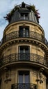 Perfectly symmetric facade of Paris building