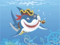 Perfidious Great white shark Pirate Royalty Free Stock Photo