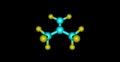 Perfluoroisobutene molecular structure isolated on black