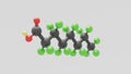 Perfluorooctanoic acid PFOA - C8HF15O2 - 3D Conformer white background Royalty Free Stock Photo