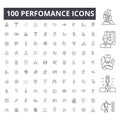 Perfomance line icons, signs, vector set, outline illustration concept