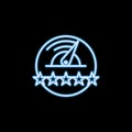 perfomance rating line icon in neon style. One of HR collection icon can be used for UI, UX