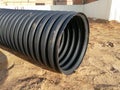 Black corrugated pipe for water canalization