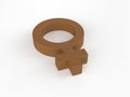 Perforated leather gender woman symbol