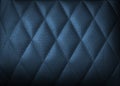 Perforated leather texture background for design, Dark blue. Royalty Free Stock Photo