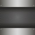 Perforated Metal Background with plates and rivets. Royalty Free Stock Photo