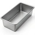 Perforated metal loaf pan with diagonal lines on a white background baking bread Royalty Free Stock Photo