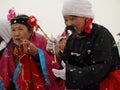 Perform traditional dance Yangge in the snow