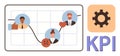 Performance Analysis with emotion Graph, Team Members, and KPI Concept Gear Icon Royalty Free Stock Photo
