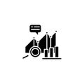 Performance analytics black icon concept. Performance analytics flat vector symbol, sign, illustration.