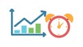 Performance Analytics with Time Efficiency Icon, vector design Generative AI Royalty Free Stock Photo