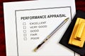 Performance appraisal-determination of the employee`s compliance with the position held, confirmation of qualification, level of Royalty Free Stock Photo