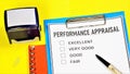 Performance appraisal. Text label in the folder. Royalty Free Stock Photo