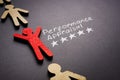 Performance appraisal words with five stars and figure of employee. Royalty Free Stock Photo