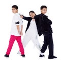 Performance Asian of students for dancing in classroom. Education and dancer group workout for hobbies of kids in school isolated Royalty Free Stock Photo