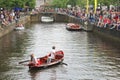 Show in canal boat at yearly Street Festival,Leeuwarden, Netherlands